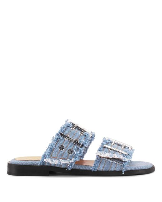 Ganni Blue Sandal Charms Denim