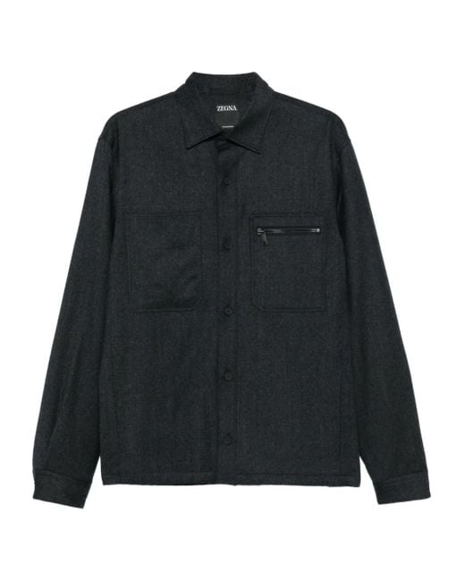 メンズ Zegna ポケット シャツ Black