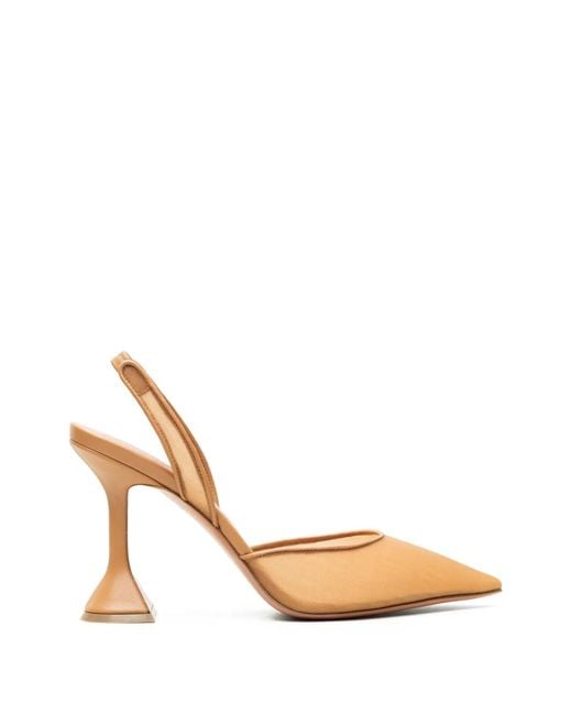 AMINA MUADDI Metallic Holli Mesh Slingback Pumps