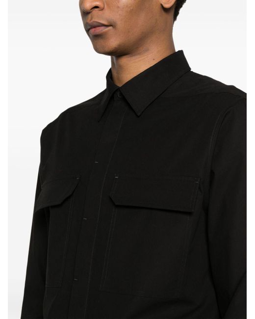 Rick Owens Hemd aus Bio-Baumwolle mit Brusttasche in Black für Herren