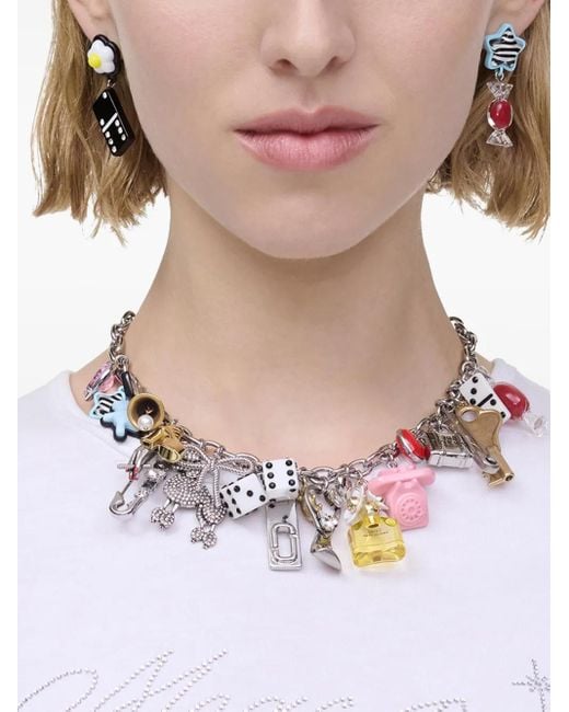 ネックレス・ペンダント Sticker Charm Necklace - Marc Jacobs - l - Silver Marc Jacobs Sticker Charm Statement Necklace in Metallic | Lyst