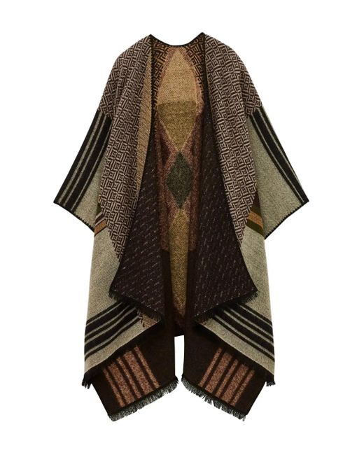 Ba&sh Black Panama Striped Cape