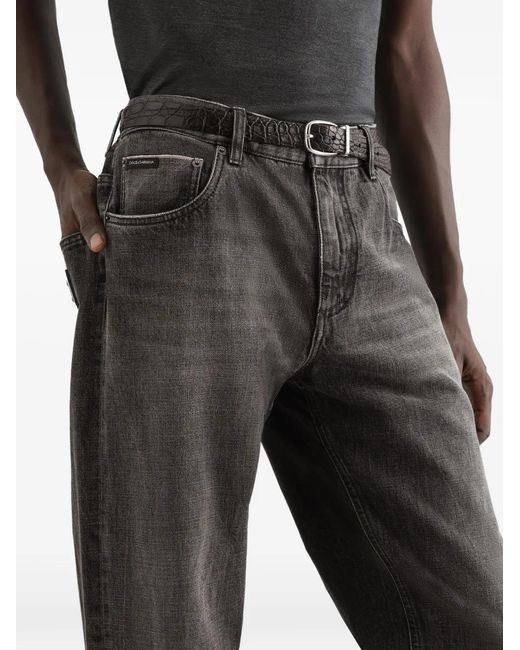 Dolce & Gabbana Gray Denim Trousers for men