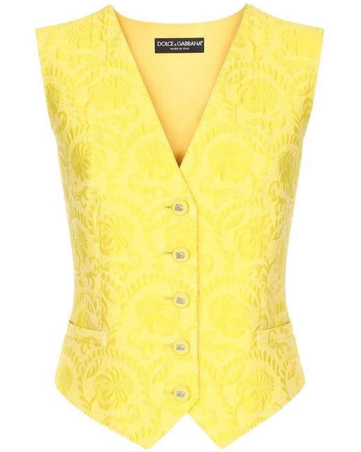 Dolce & Gabbana Yellow Brocacade Vest