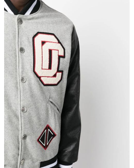 Opening Ceremony Gray Logo-Embroidered Varsity Jacket for men