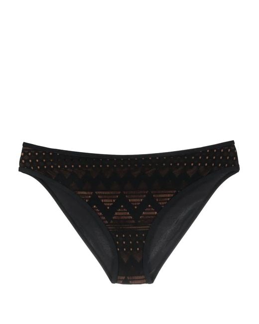 Marlies Dekkers Black Dolce Vita Mesh-Detail Bikini Bottoms