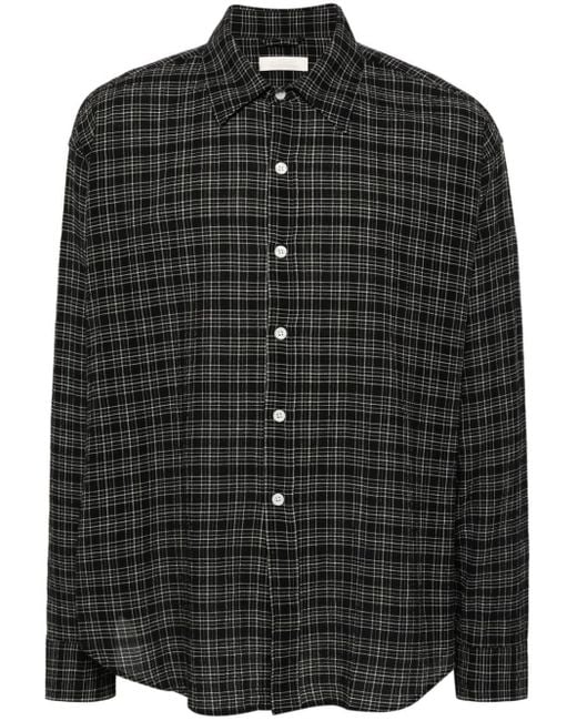 mfpen Black Vacation Checked Cotton Shirt for men