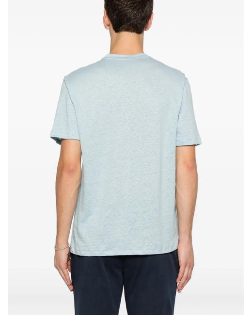 Majestic Filatures Blue Short-Sleeve V-Neck T-Shirt for men