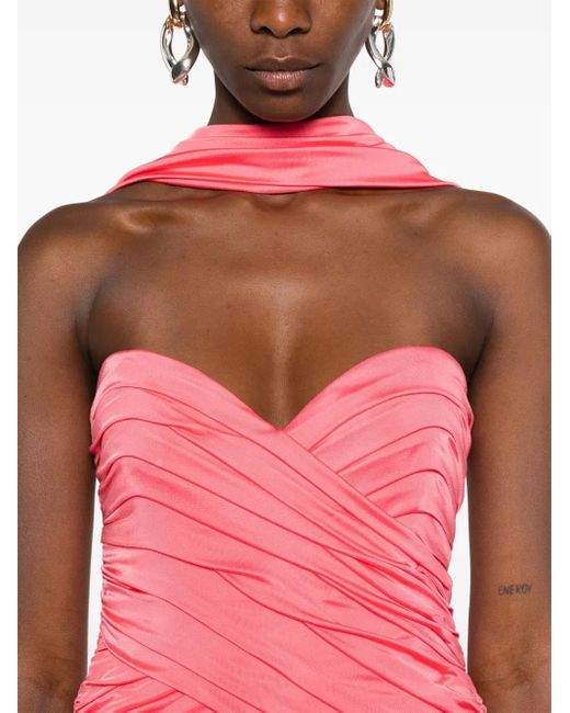 The New Arrivals Ilkyaz Ozel Pink Off-Shoulder Dress
