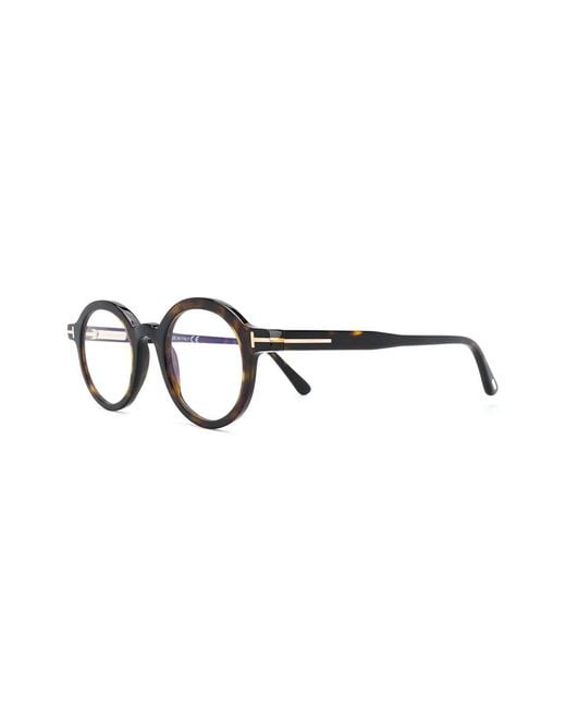 Tom Ford Black Small Round Frame Glasses