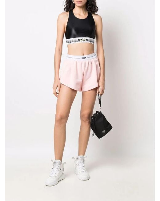 MSGM Black Logo-Underband Sports Bra