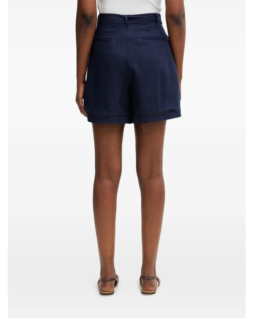 Lacoste Blue Belted Pleated Shorts