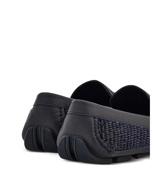 Ferragamo Blue Penny Driver Loafers for men