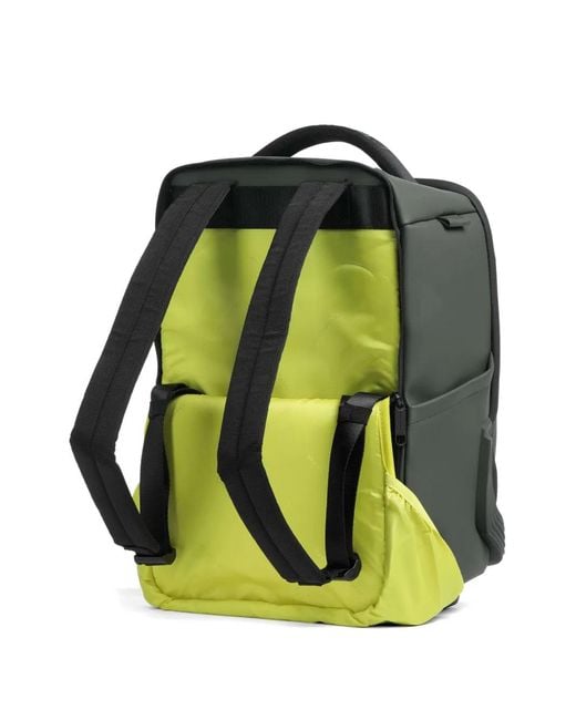 Piquadro Green Water-Resistant Wheeled Backpack for men