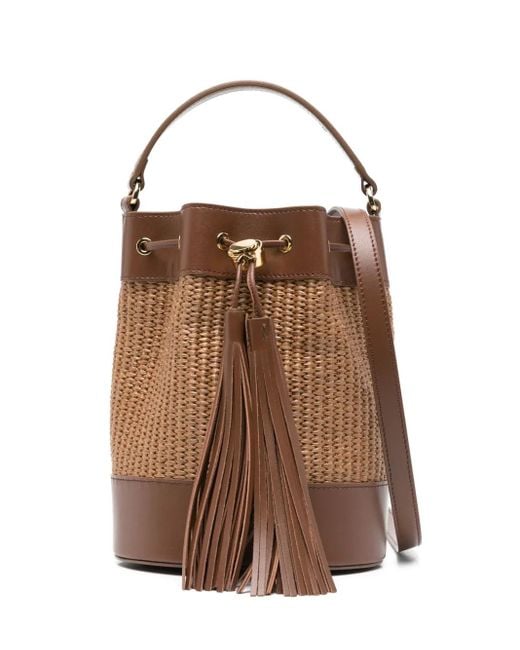 Gianvito Rossi Brown Tassel-Detail Bucket Bag