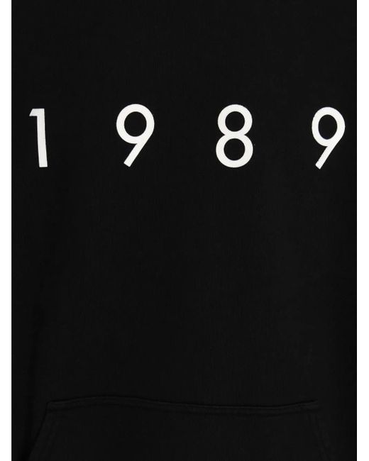 1989 STUDIO Black Logo-Print Hoodie for men