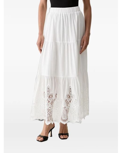 Morgan White Broderie-Anglaise Maxi Skirt