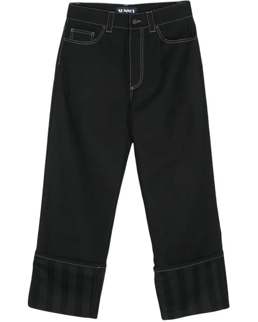 Sunnei Black Straight-Leg Trousers for men