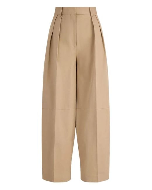 Altuzarra Natural Pleated Gabardine Trousers