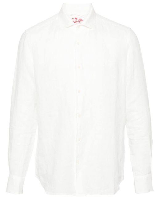 Mc2 Saint Barth White Pamplona Linen Shirt for men