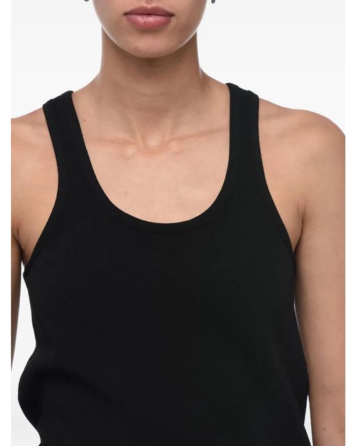 Jil Sander Black Embossed Logo Knitted Top