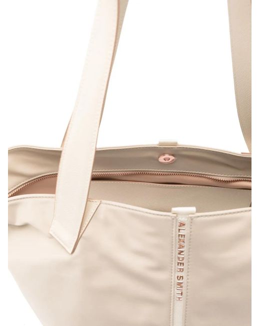 Alexander Smith Natural Large Lauren Logo-Detail Tote Bag