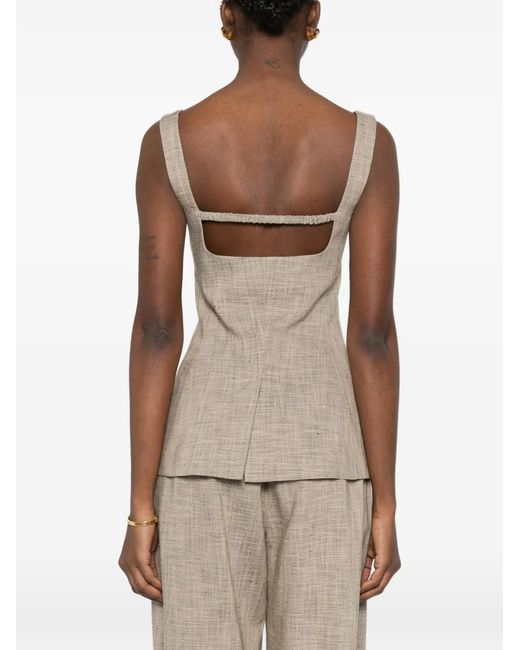 Nanushka Gray Square Neck Tailored Vest