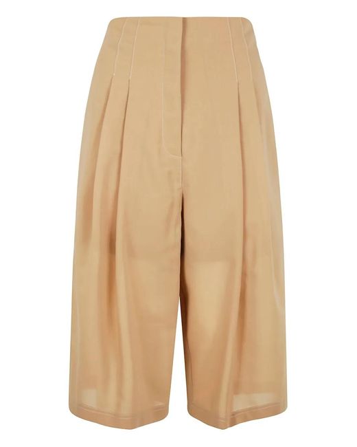 Philosophy Di Lorenzo Serafini Natural Pleat-Detailed Shorts