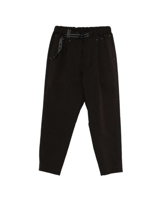 And Wander Black Striped Trousers for men