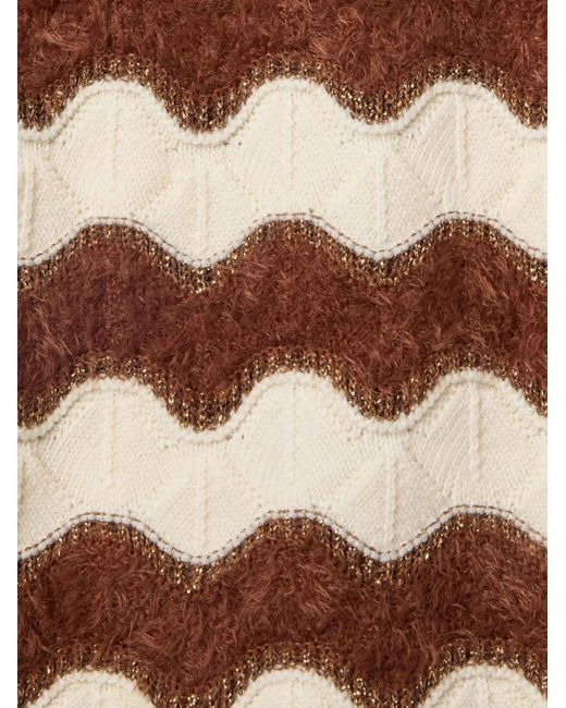 LaDoubleJ Brown Wave Pattern Mini Skirt