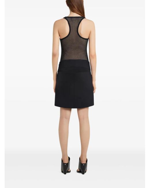 Courreges Black Perforated Cotton Top