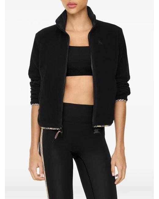 Burberry Black Veste En Nylon Stretch Réversible