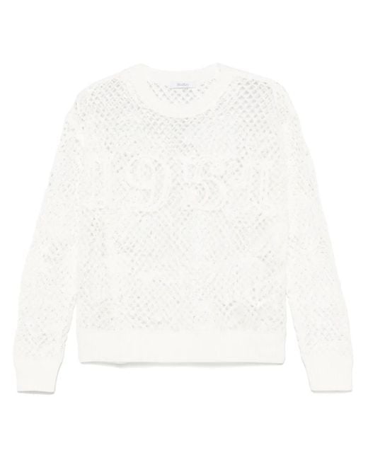 Jersey Farea de ganchillo Max Mara de color White