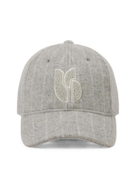 Ba&sh Gray Hugo Logo-Patch Cap