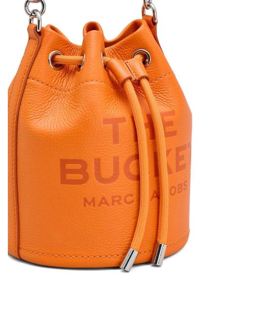 Marc Jacobs The Leather Bucket Tas in het Orange