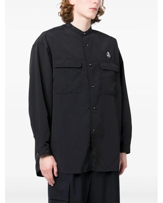 White Mountaineering Black Logo-Patch Shirt for men