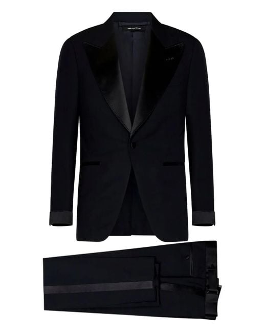 Tom Ford Black Single-Breasted Wool Suit for men