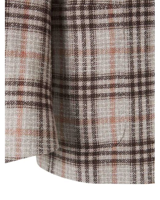 メンズ Canali チェック ジャケット Brown