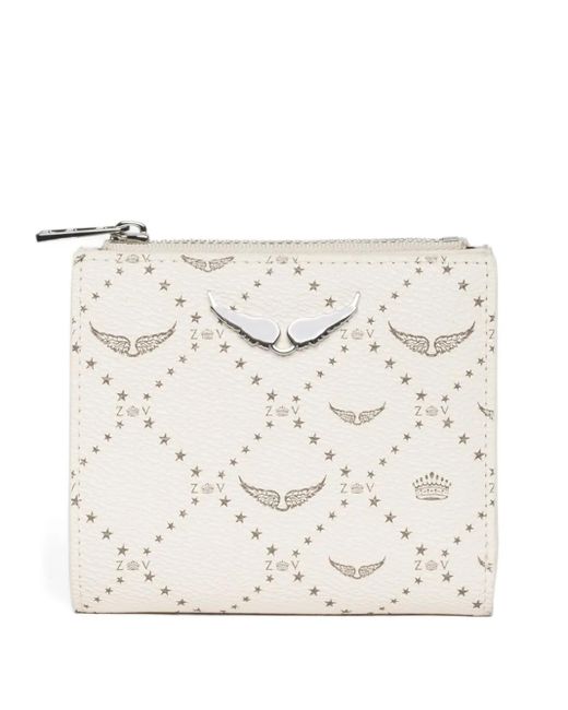 Zadig & Voltaire Natural Portemonnaie mit Monogramm-Print