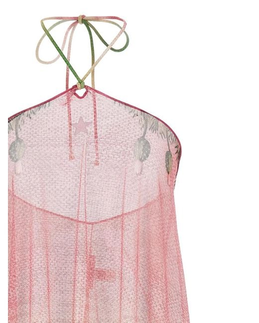 Vestido largo con estampado floral Pin-Up Stars de color Pink