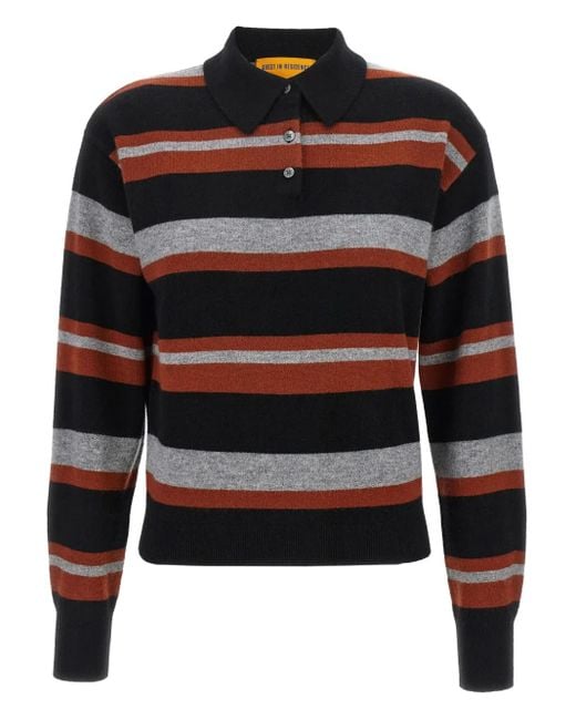 Guest In Residence Black Gestreiftes Collegiate Poloshirt