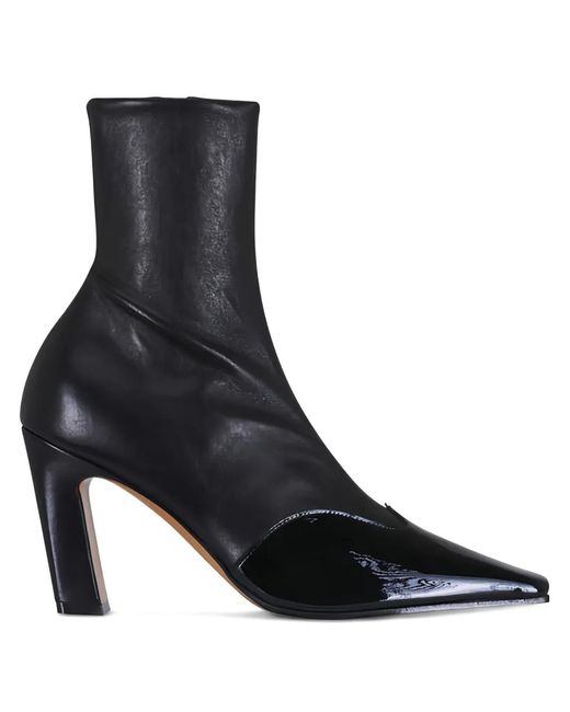 Khaite Black Leather Pointed Boots