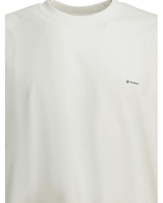 Goldwin White Logo-Print T-Shirt for men