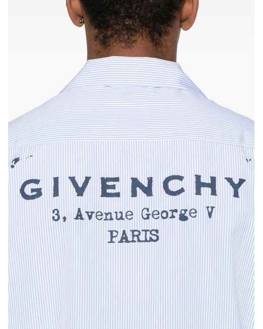 メンズ Givenchy ストライプ ボーリングシャツ White