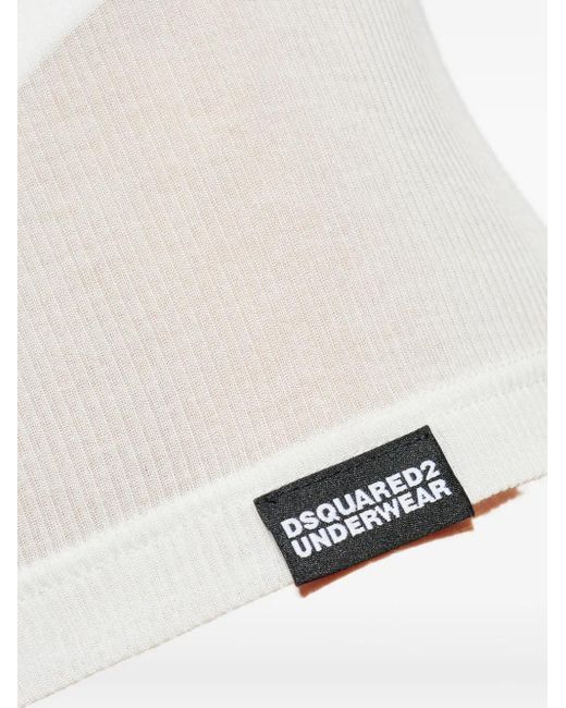 DSquared² Geribbelde Tanktop in het White voor heren