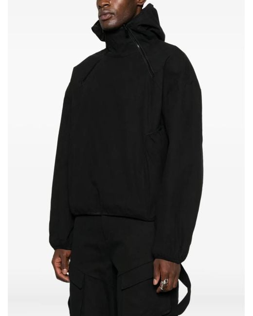 HELIOT EMIL Black Interlucent Reversible Windbreaker for men