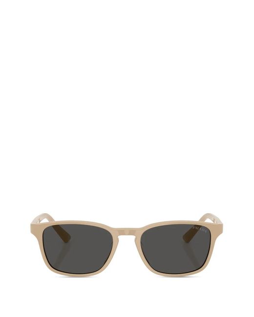 Prada Gray Rectangular-Frame Sunglasses