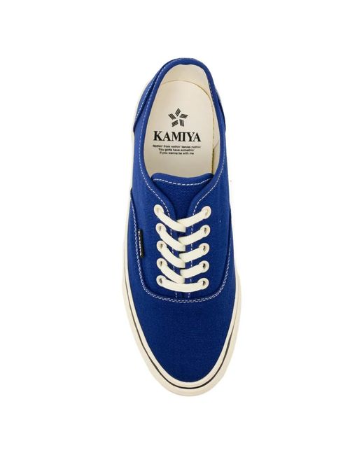 KAMIYA Blue Logo-Patched Canvas Sneakers for men