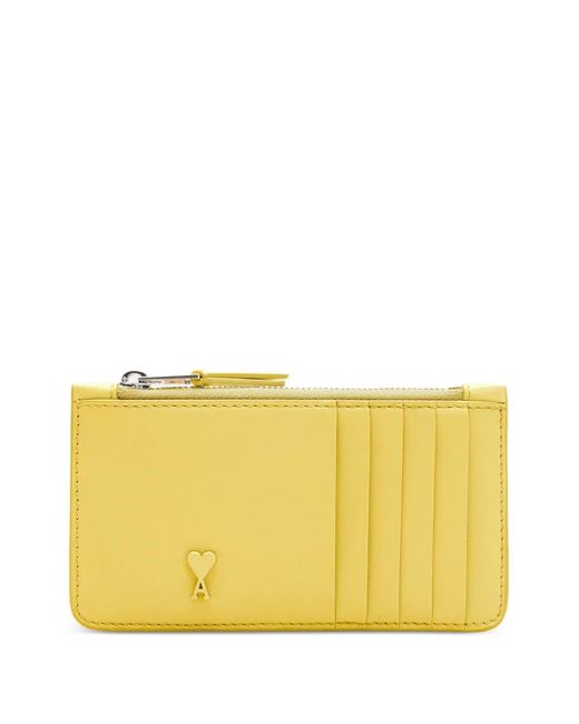 AMI Yellow Ami De Coeur Zipped Cardholder