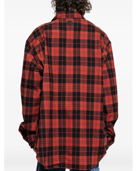 Vetements Red Simply-Check-Hgbt Checked Patch Shirt for men